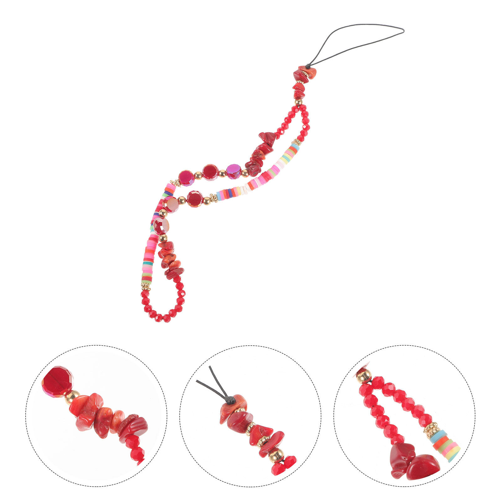 Phone Accessories For Teen Girls - Beaded Phone Chain Charm Kawaii Wrist