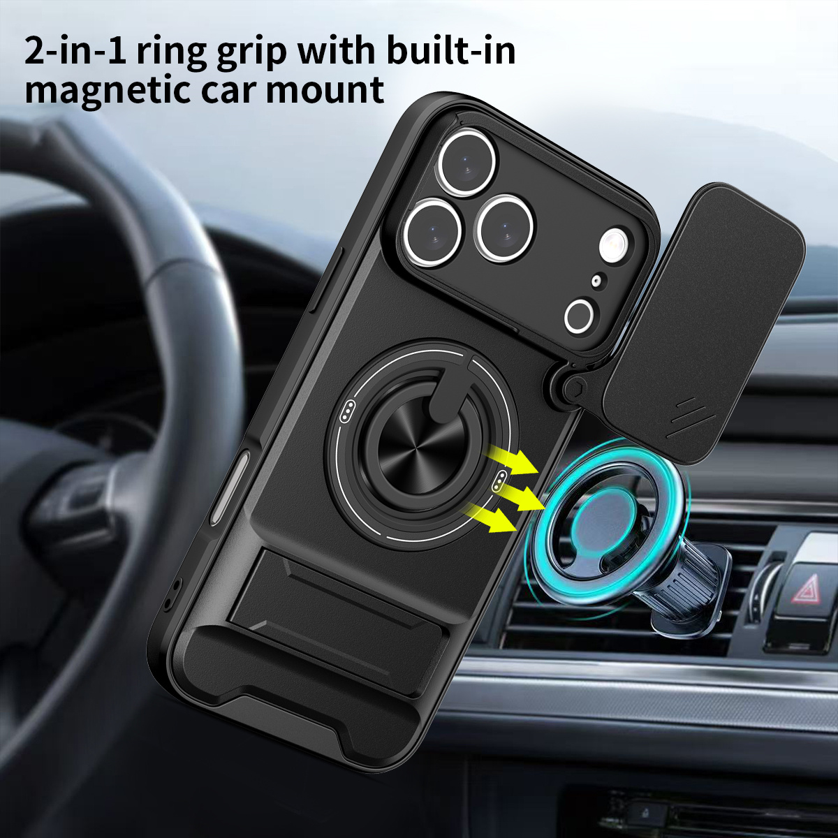 Magnetic Phone Case for IPhone - Phone Kickstand Ring recension och pris