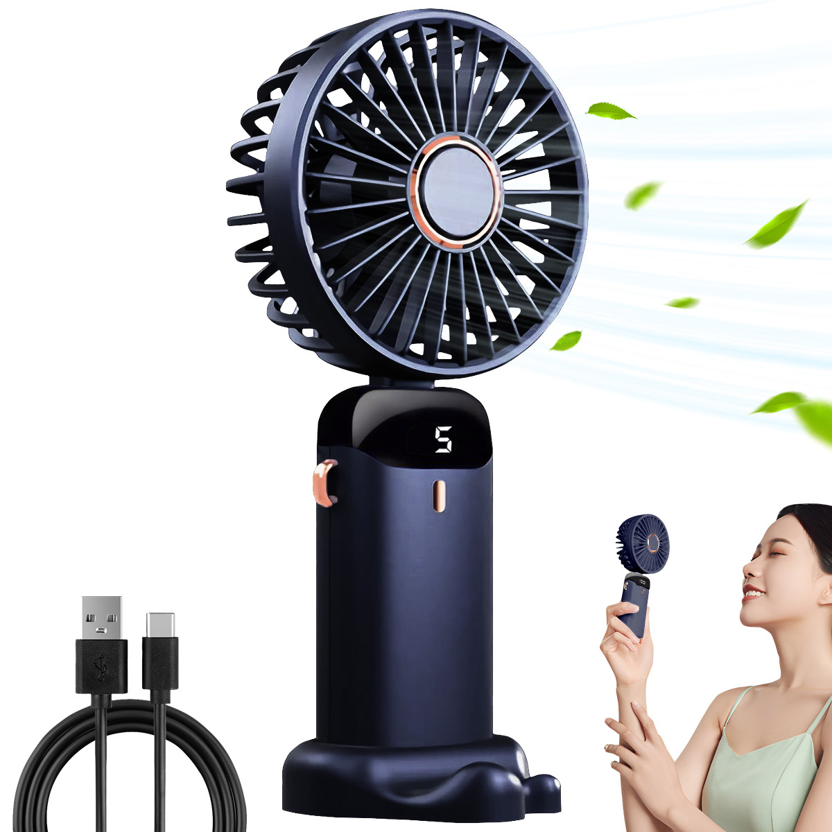 Portable USB Rechargeable Hand - Phone Cooling Fan recension och pris