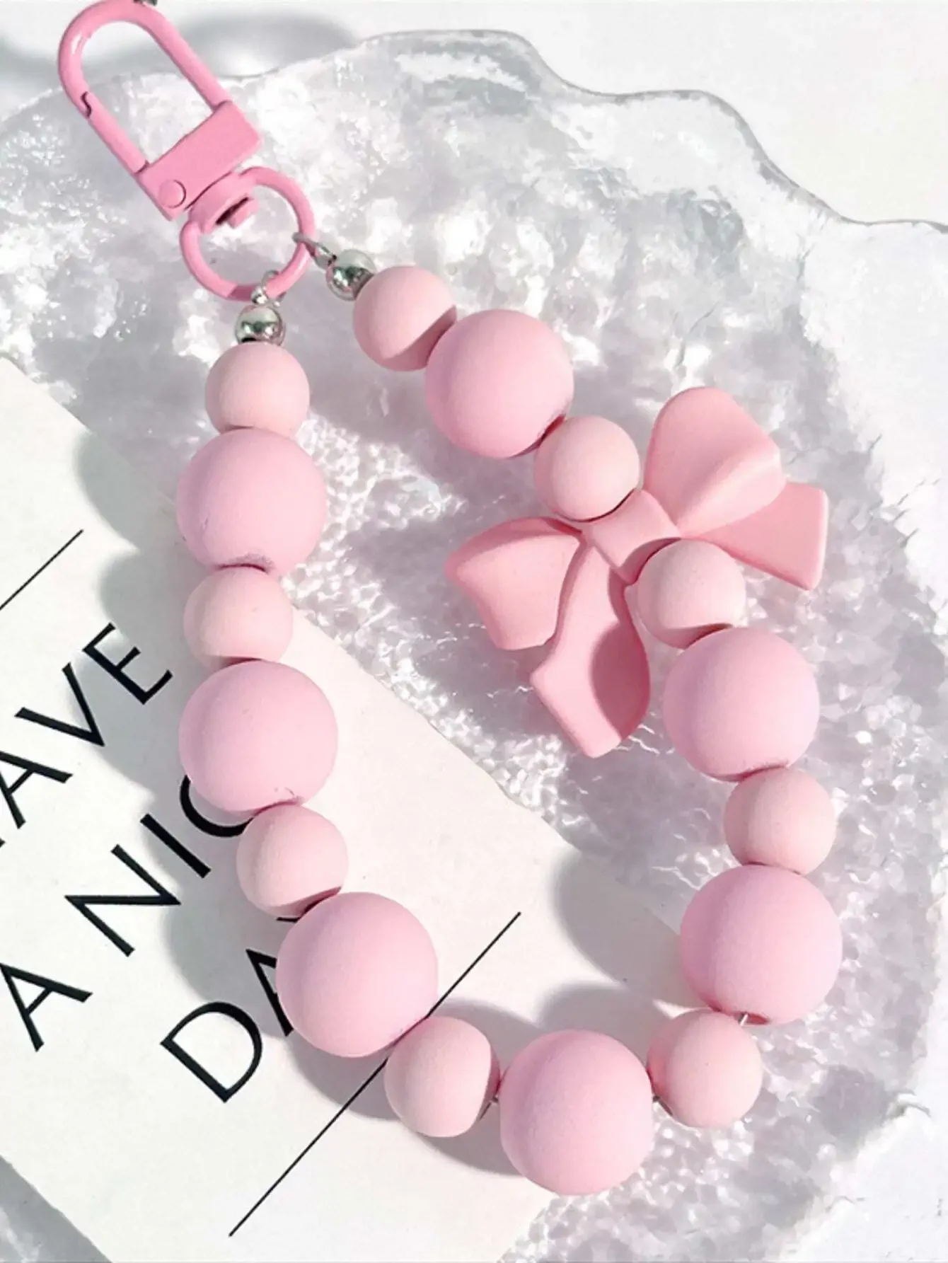 1pc Pink Pearl Bow Keychain Mo - Phone Accessories For Teen Girls recension och pris
