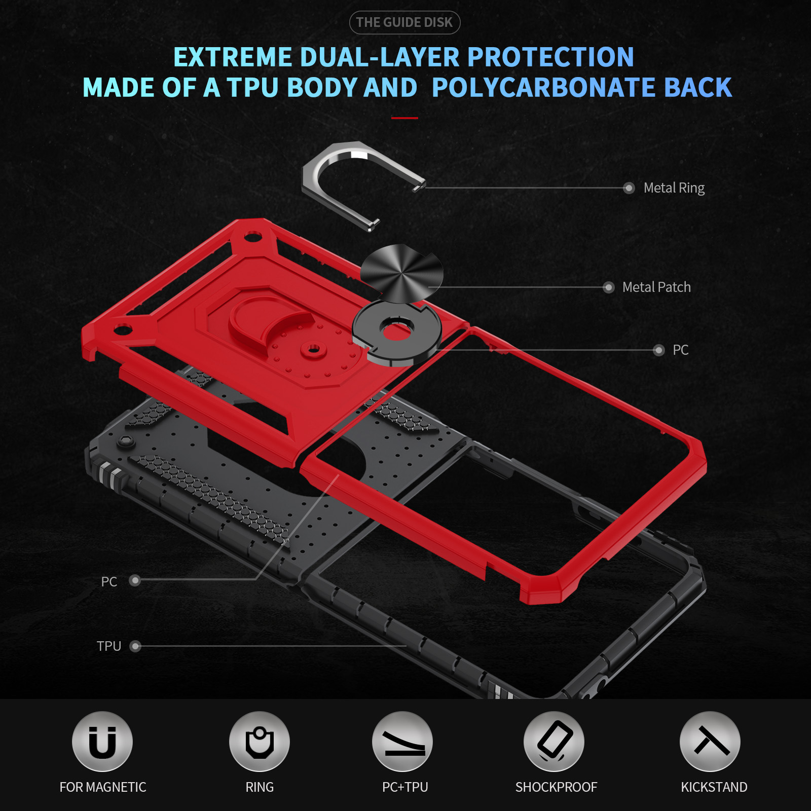 Military-grade Shockproof Phon - Phone Kickstand Ring recension och pris