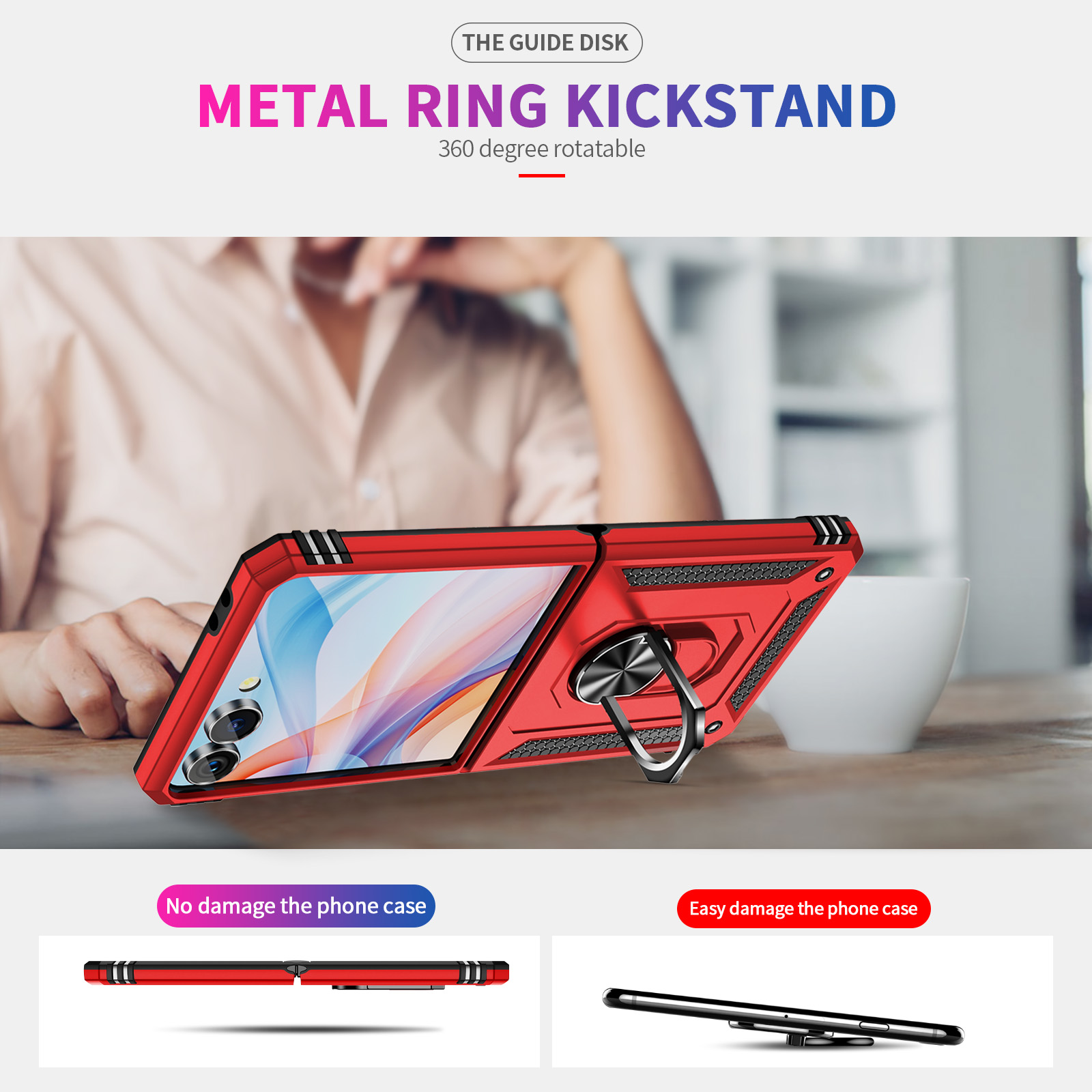 Military-grade Shockproof Phon - Phone Kickstand Ring recension och pris