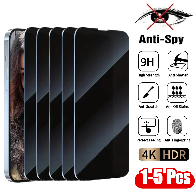 1-5Pcs Anti Spy Tempered Glass - Phone Accessories Store recension och pris